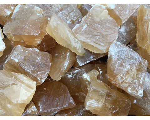 Honey Calcite Rough Stones from Mexico - Premium Grade - Large - 1.75” to 2.75” Average