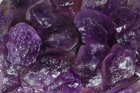 Fantasia Materials: 10 cts of Deep Amethyst Professional Sawn Facet Rough - 10-15 cts/pc- Raw Natural Crystals for Faceting, Cabbing, Cutting, Lapidary, Polishing, Wire Wrapping, Wicca & Reiki Healing